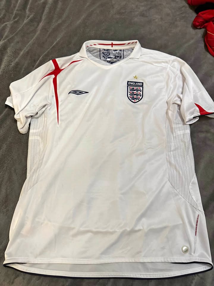 England Umbro Home Jersey (2006–2008) – Authentic X-Static – Siz