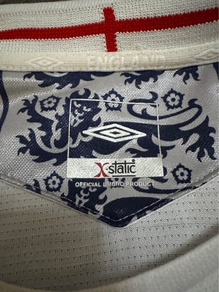 England Umbro Home Jersey (2006–2008) – Authentic X-Static – Siz - photo 4