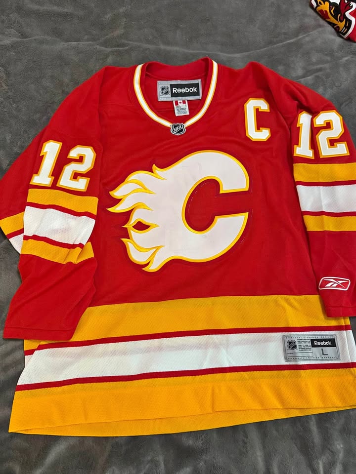Jarome Iginla Flames Reebok Edge Jersey L (Captain C)
