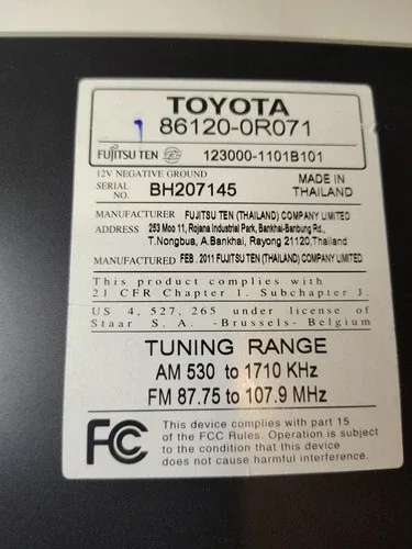 10-11 Toyota RAV4 Radio Head Unit image indicator(2)