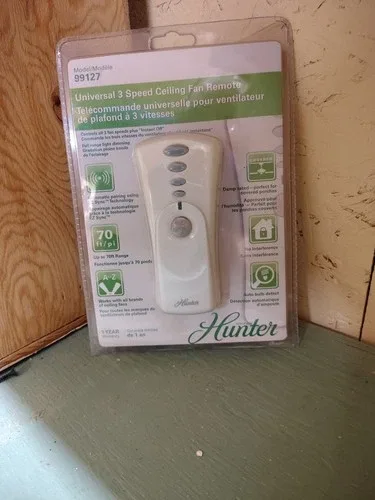 Hunter Fan 99127 Remote Control Universal 3 Speed Ceiling Fan Re