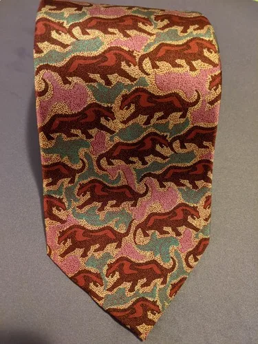 Marsh Creek Cravate Men's Tie Animal Pattern Red Burgundy Pink