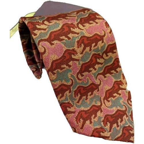 Marsh Creek Cravate Men's Tie Animal Pattern Red Burgundy Pink - photo 5