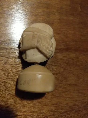 Tagua But Indigenous Carving Signed HVascar