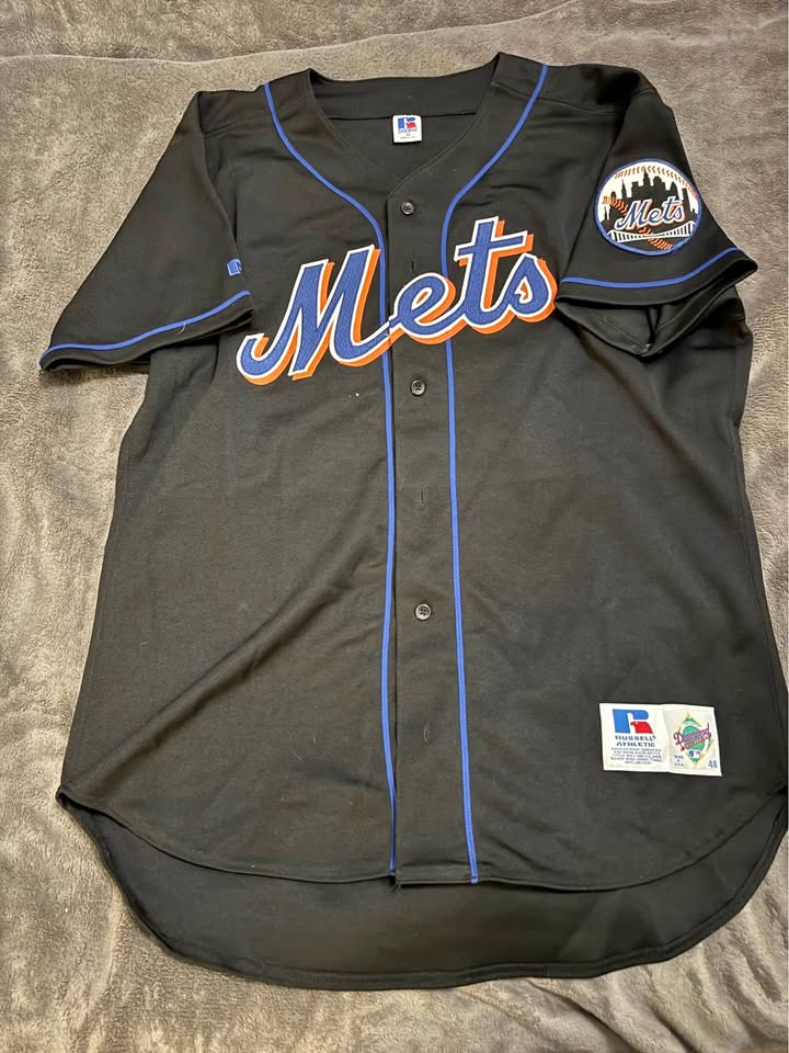 New York Mets Black Russell Athletic Authentic Jersey – Size 48