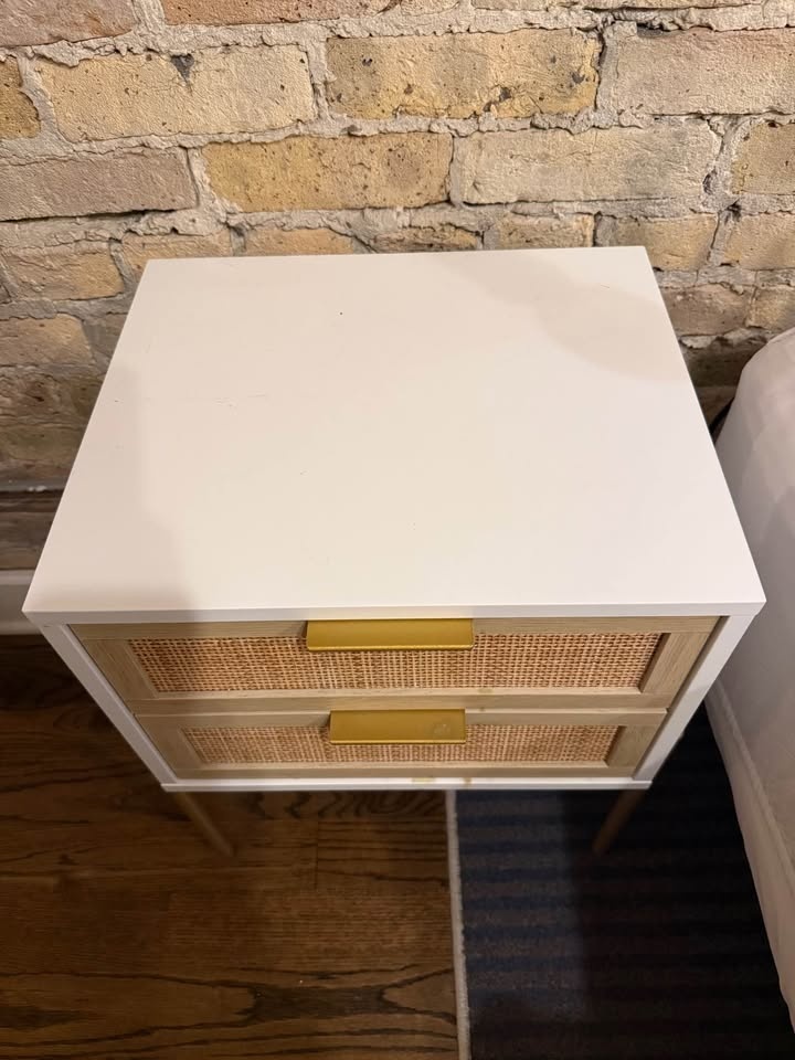 Nathan James Wood & Rattan Nightstands White (Set of 2) - photo 3