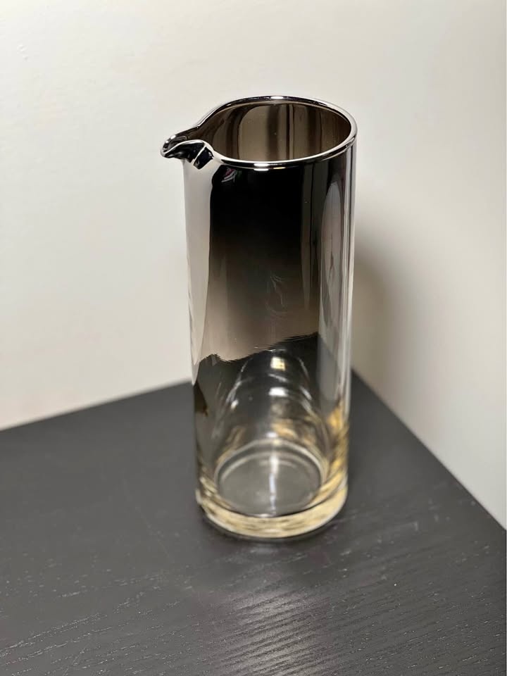 Mid-century modern cocktail pitcher silver fade (ombré)