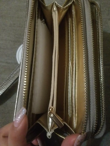 NWT Under One Sky Gold Wallet Dual Zipper Wrist Strap - photo 4
