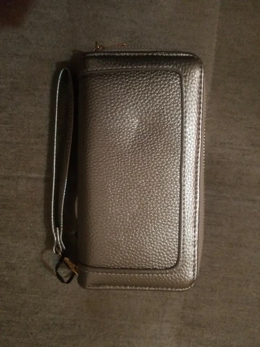 NWT Under One Sky Gold Wallet Dual Zipper Wrist Strap - photo 5