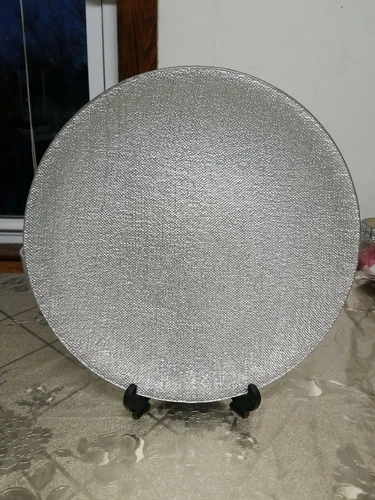 Elegant Big Silver Glass Plate