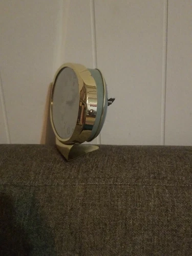 Vintage Alarm Clock Mechanical Wind-Up, Mid Century Oval Clock M - photo 2