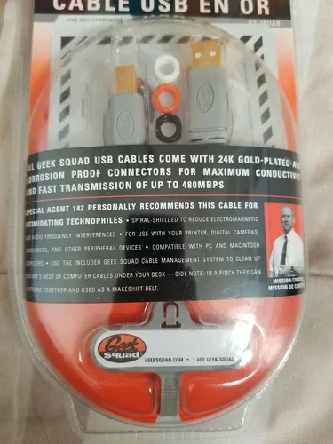 USB A-B 24k GOLD CABLE, 16FT Geek Squad (GS-UAB) image indicator(2)