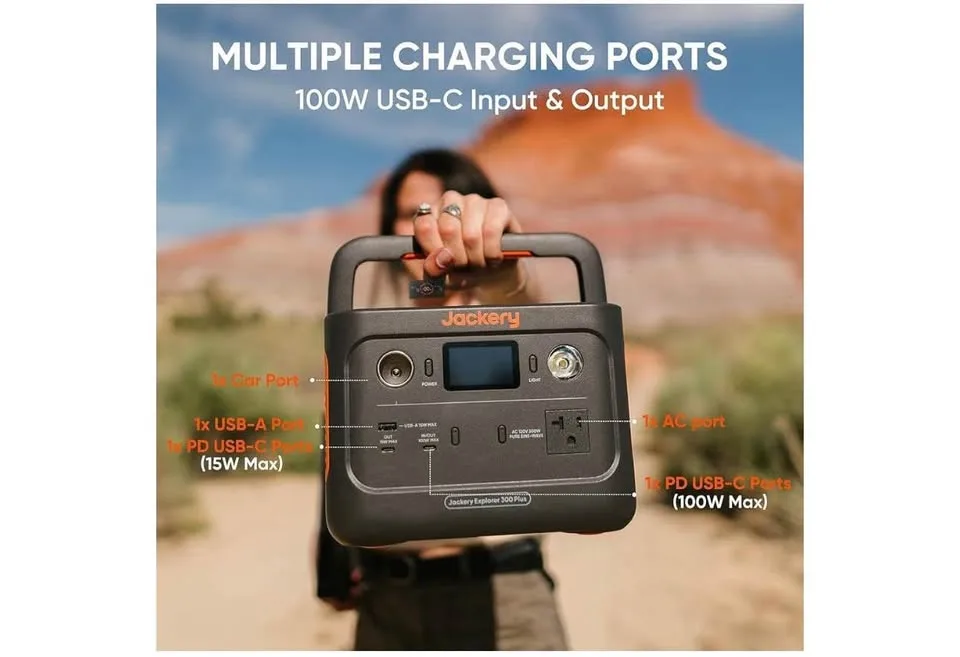 Jackery HomePower 300 for Sale with 100w solar panel image indicator(2)