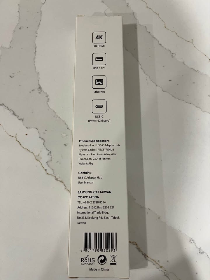 Samsung C&T 6 in 1 USB-C type C Adapter Hub - photo 2