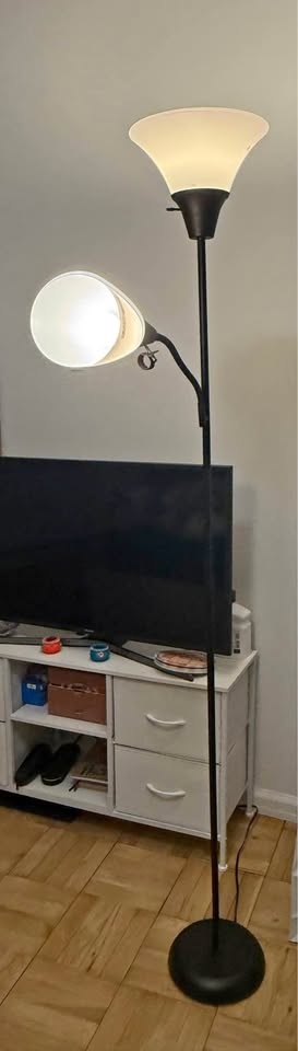 2-Bulb Standing Floor Lamp – Black