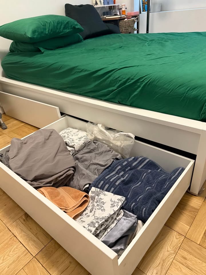 IKEA MALM Full Bed Frame (White) with 4 Storage Drawers - photo 3