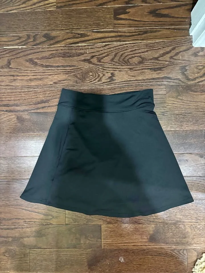 H&M Black Tennis Skirt with Built-In Biker Shorts