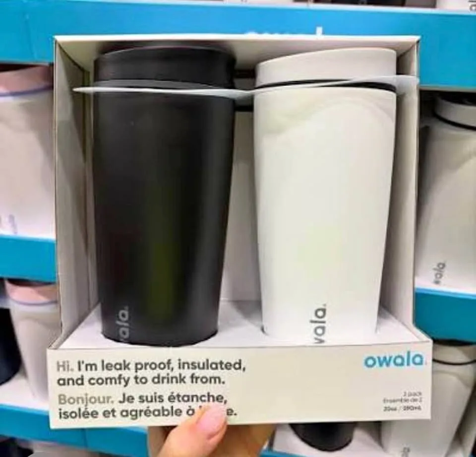 Owala Tumblers - 2 Pack (Black & White) 20oz