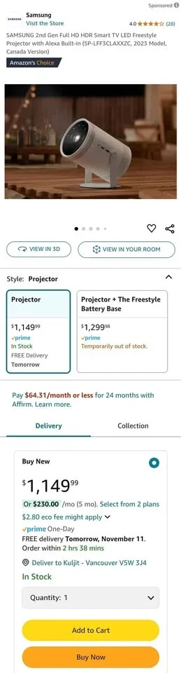 Samsung Freestyle Gen 2 projector image indicator(7)