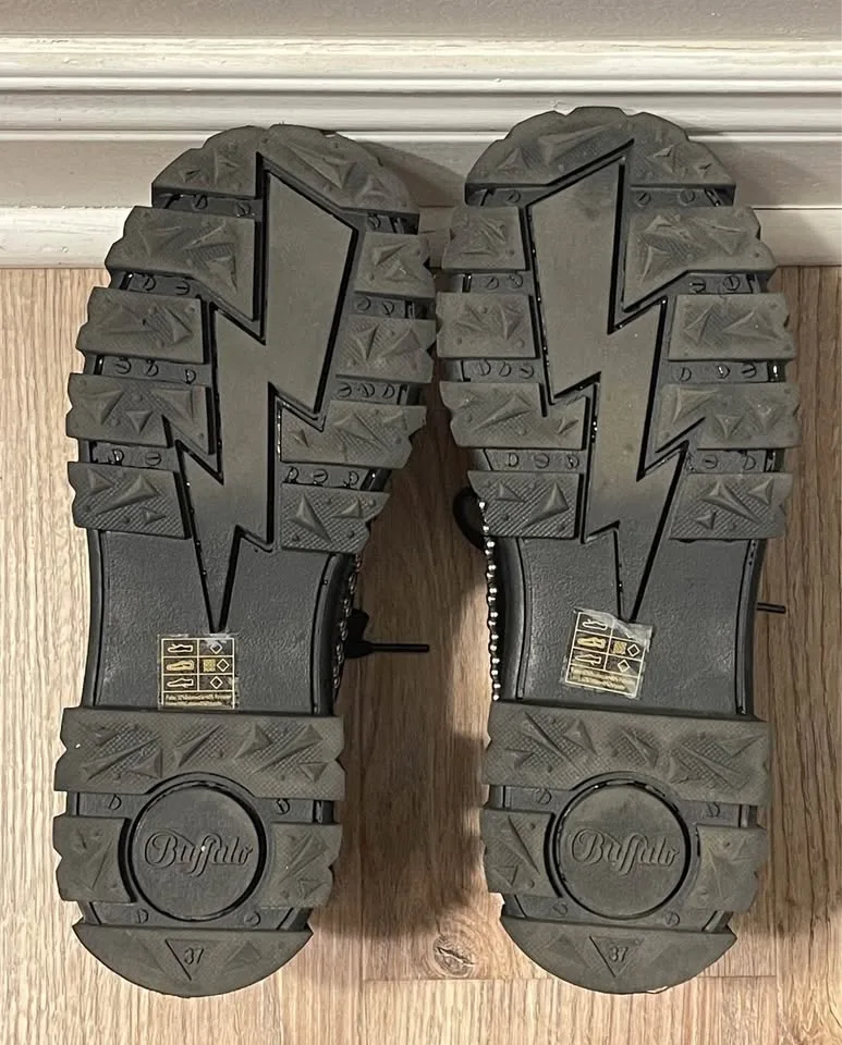 Buffalo London Vegan Studded Platform Loafers size 6.5 image indicator(10)