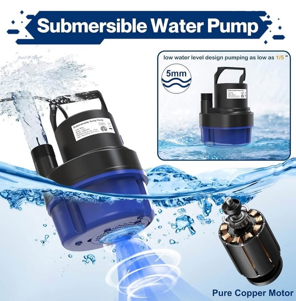 SISUPASSIE Submersible Water Pump - 1.5HP 3800GPH Sump Pump - photo 3