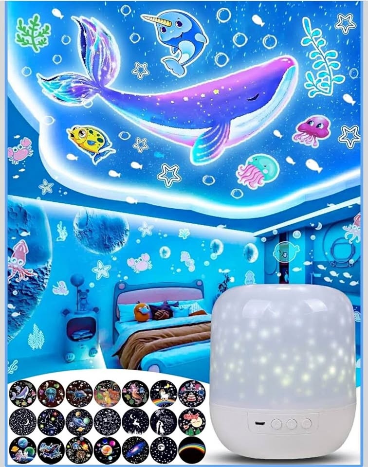21 Sets of Films, Projector Night Light for Kids Bedroom