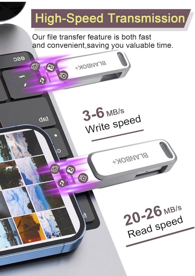 USB Flash Drive, High-Speed USB Stick for iPhone/iPad/Android/PC - photo 3