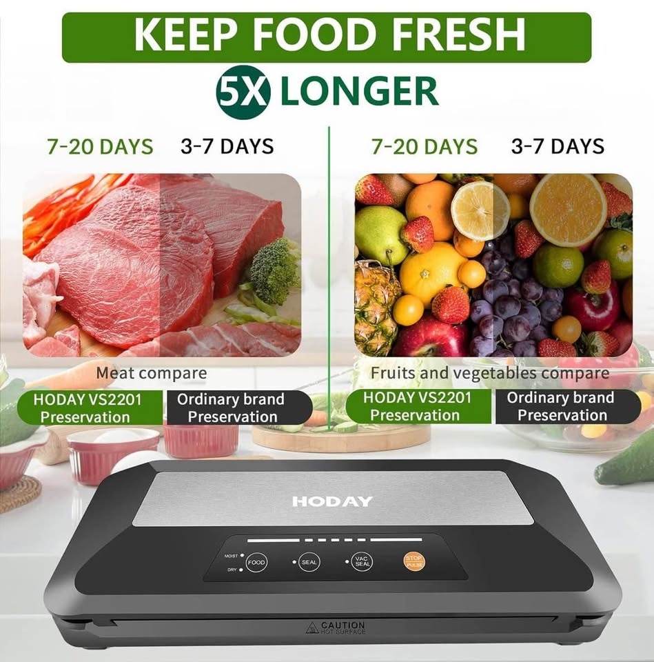 Vacuum Sealer Machine, HODAY 80kPa Food Preservation - photo 3