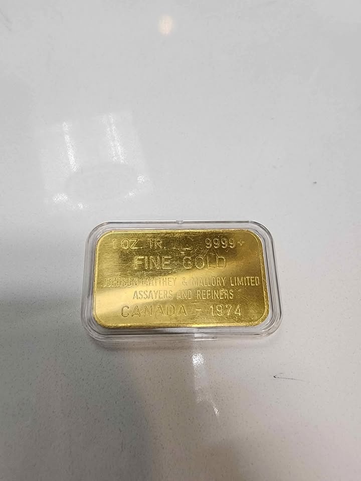 1974 JM 1oz gold bar