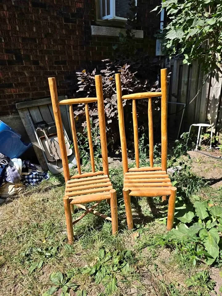 Carved wooden chairs