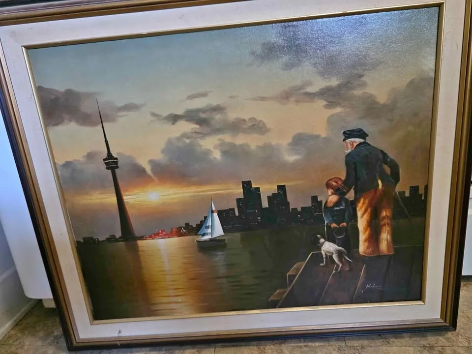 "A Dark Knight in Toronto" oil on canvas