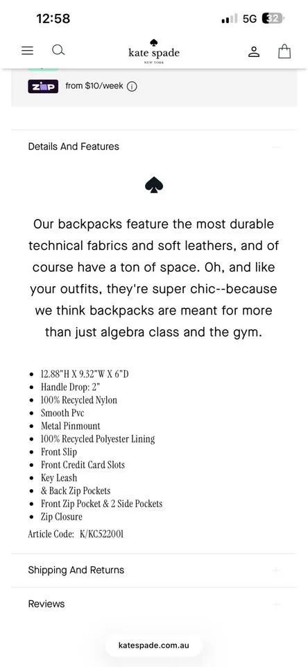 Kate Spade New York Chelsea Backpack image indicator(5)