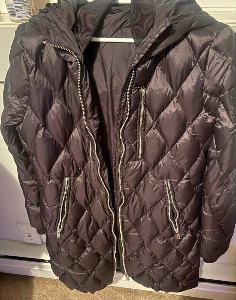 Diesel flying cougar duck feathered down long quilted jacket