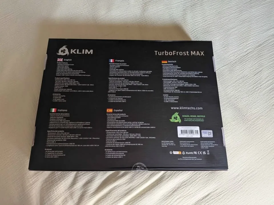 KLIM Turbofrost MAX - RGB Laptop Cooling Pad image indicator(4)