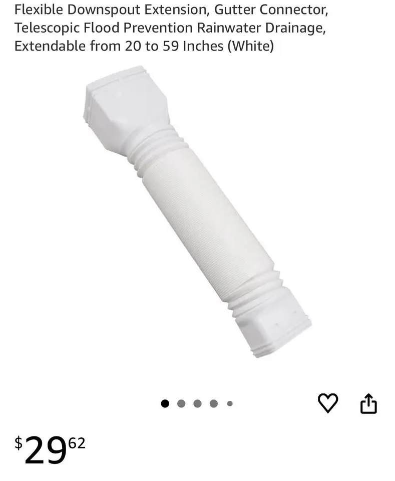 New rain gutter, downspout extension, 21”-60”