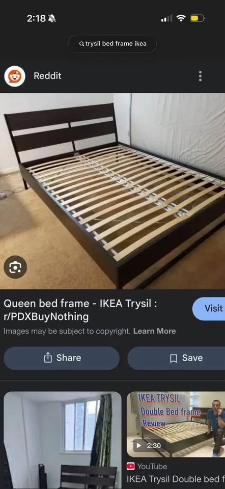 IKEA TRYSIL Bed Frame — Dark Brown (Queen size) MOVE OUT SALE