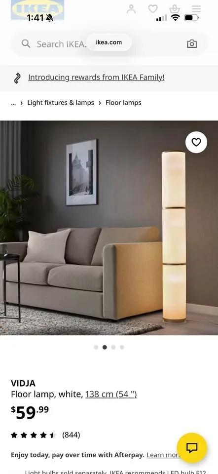 IKEA VIDJA Floor Lamp — White