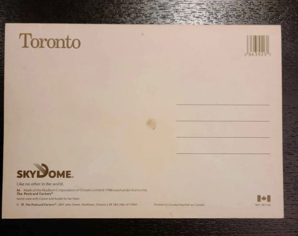 Vintage 1988 Skydome Postcard image indicator(2)