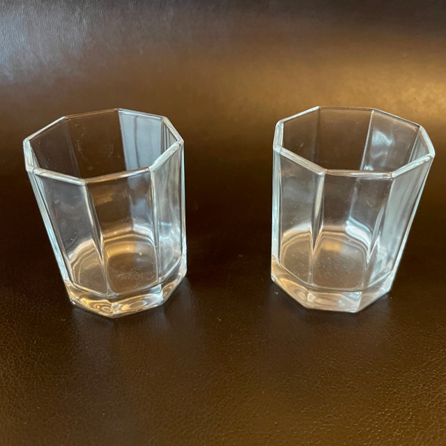 2 vintage Luminarc Octime Shot Glasses, Vintage Bar, Gift, 80s
