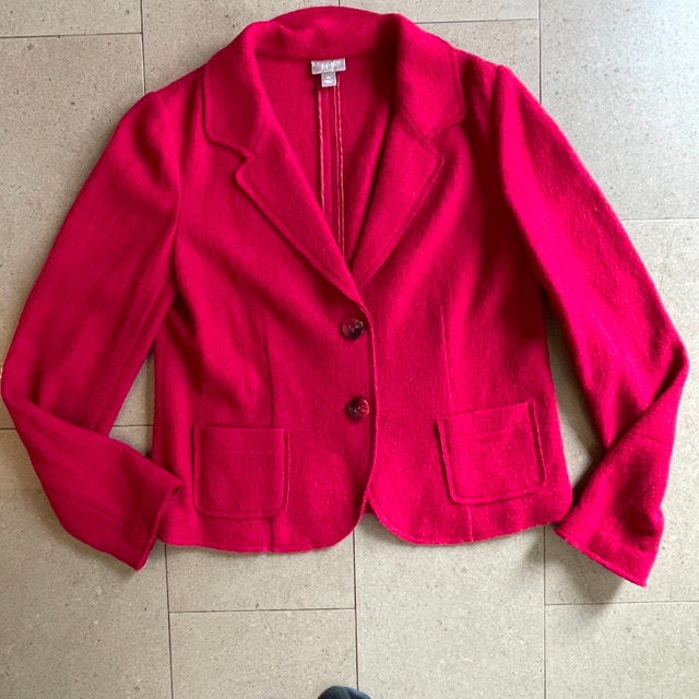 J.Jill Blazer Jacket Red Wool blend-Size XS
