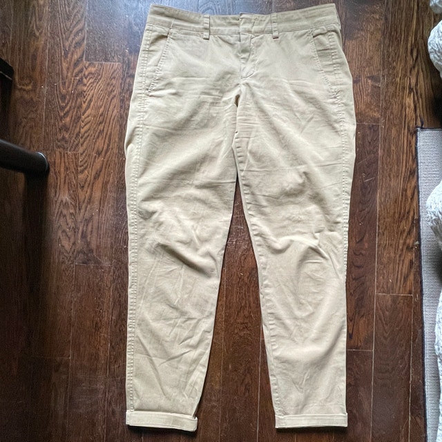 Vince Classic Tan Chino Stretch Khaki Mid Rise Pants-Size 6