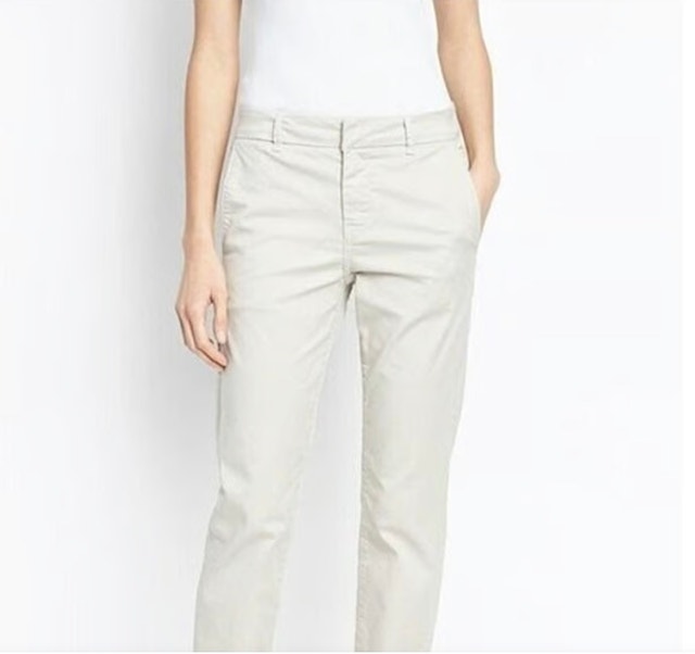 Vince Classic Tan Chino Stretch Khaki Mid Rise Pants-Size 6 - photo 2