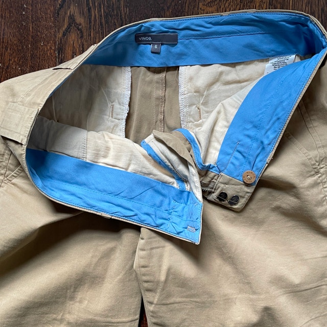 Vince Classic Tan Chino Stretch Khaki Mid Rise Pants-Size 6 - photo 4