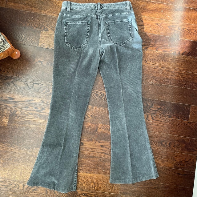 Theory Distressed Gray Corduroy Flare Pants-Size 0 - photo 4