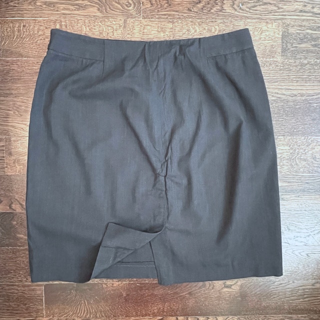 Vintage Theory Short Black Skirt-Slit pockets Wool/Cotton-Sz. 8 - photo 2
