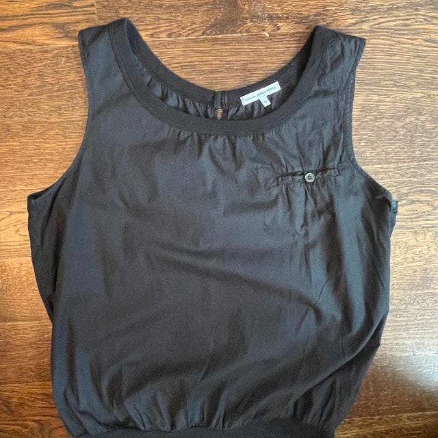 Standard James Perse Black Sleeveless Cotton Tank Mini Dress-Med - photo 3