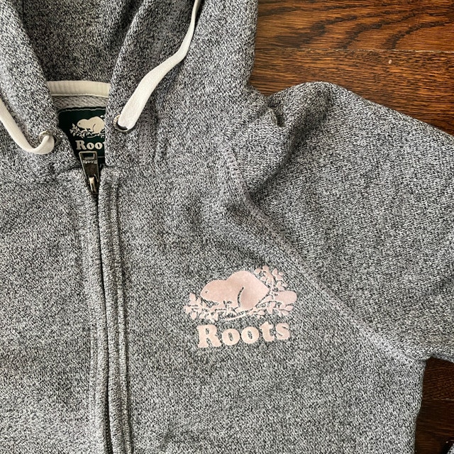 Roots Beaver Salt and Pepper Gray Zippered Kangaroo Hoodie-XXS - photo 4