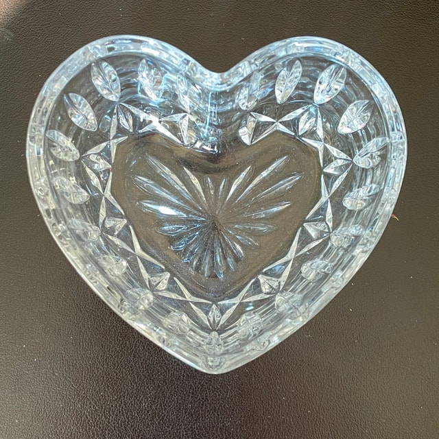 Heart Candy Trinket Deep Bowl Dish-24% Lead Crystal-Germany