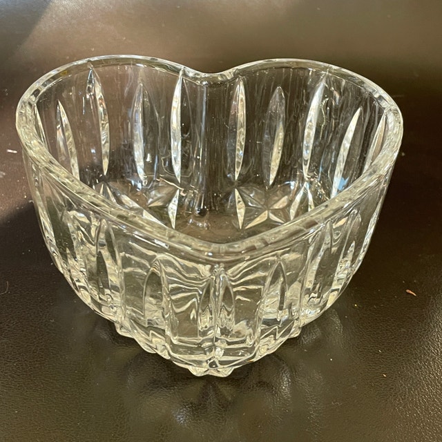 Heart Candy Trinket Deep Bowl Dish-24% Lead Crystal-Germany - photo 2