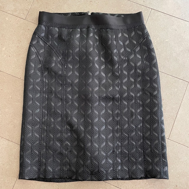 Ann Taylor Black Mosaic Jacquard Pencil Skirt-Sz. 8